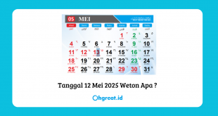 Tanggal 12 Mei 2025 Weton Apa