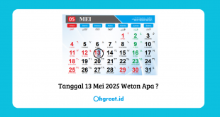 Tanggal 13 Mei 2025 Weton Apa